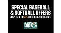 Dick's Sporting Goods Special Baseball & Softball Offers